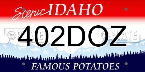 402DOZ Idaho License Plate