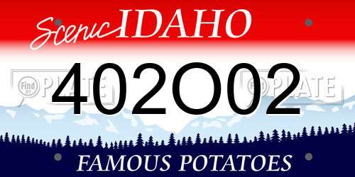 402O02 Idaho License Plate