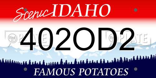 402OD2 Idaho License Plate