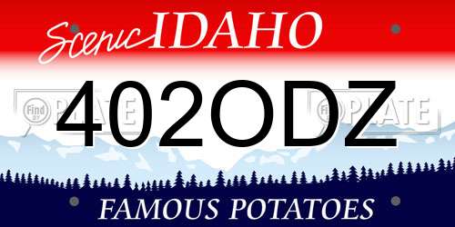 402ODZ Idaho License Plate