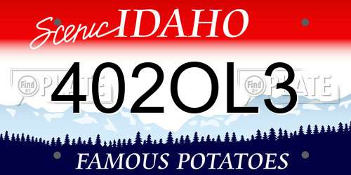 402OL3 Idaho License Plate