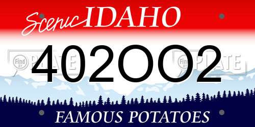 402OO2 Idaho License Plate