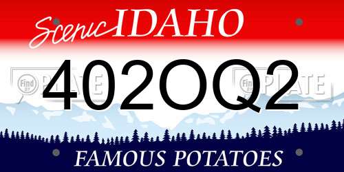 402OQ2 Idaho License Plate
