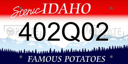 402Q02 Idaho License Plate