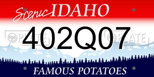 402Q07 Idaho License Plate
