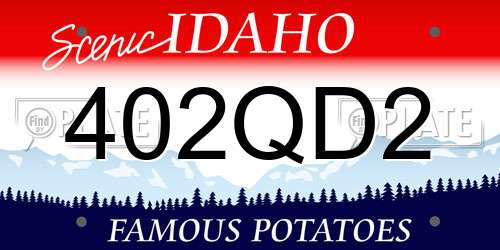 402QD2 Idaho License Plate