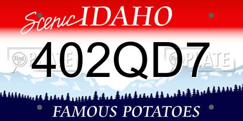 402QD7 Idaho License Plate