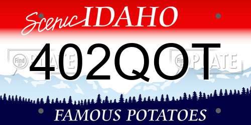 402QOT Idaho License Plate