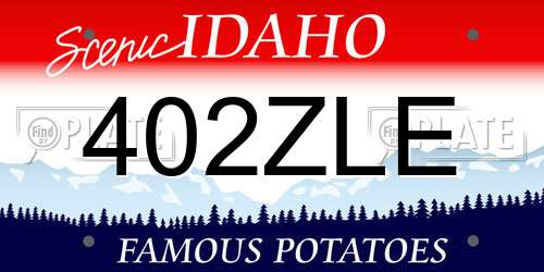 402ZLE Idaho License Plate