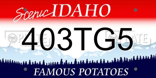 403TG5 Idaho License Plate