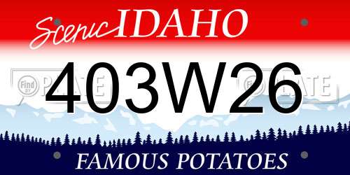 403W26 Idaho License Plate