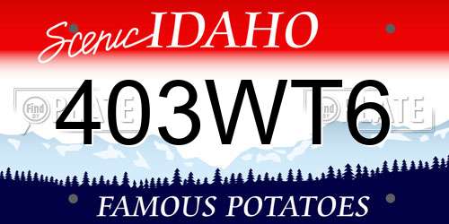 403WT6 Idaho License Plate