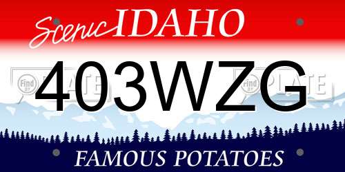 403WZG Idaho License Plate