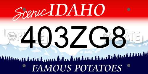 403ZG8 Idaho License Plate