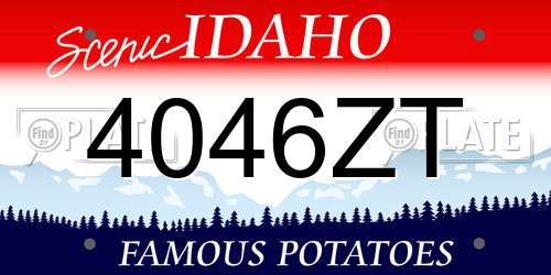 4046ZT Idaho License Plate