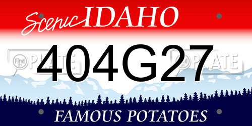 404G27 Idaho License Plate