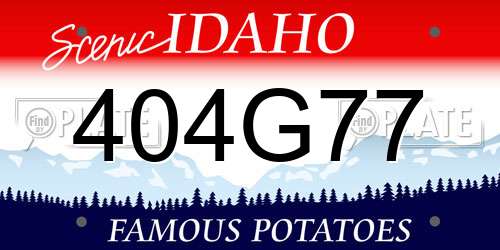404G77 Idaho License Plate