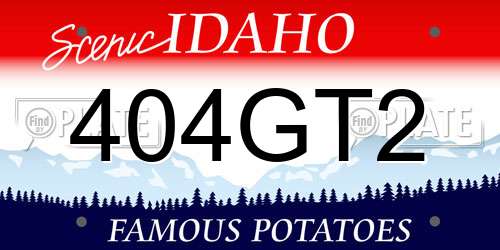 404GT2 Idaho License Plate