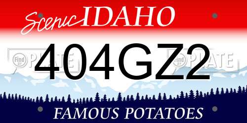 404GZ2 Idaho License Plate