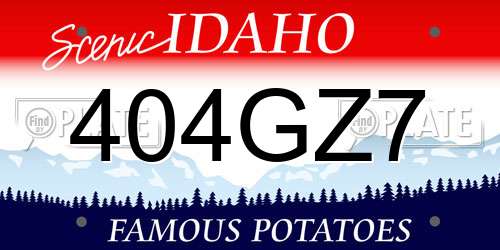 404GZ7 Idaho License Plate