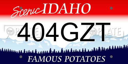 404GZT Idaho License Plate
