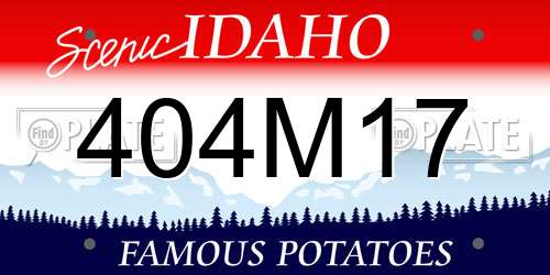 404M17 Idaho License Plate