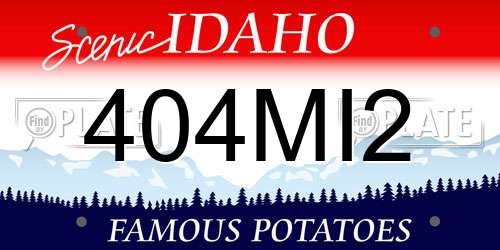 404MI2 Idaho License Plate