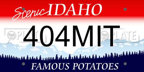 404MIT Idaho License Plate