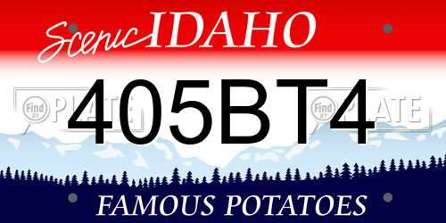 405BT4 Idaho License Plate