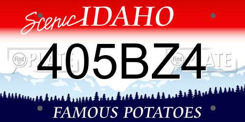 405BZ4 Idaho License Plate