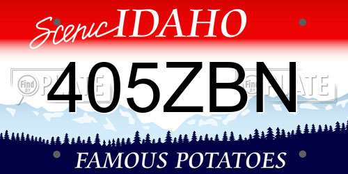 405ZBN Idaho License Plate