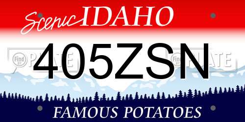 405ZSN Idaho License Plate