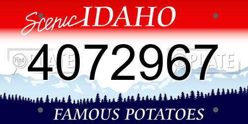 4072967 Idaho License Plate