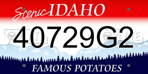 40729G2 Idaho License Plate