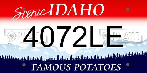 4072LE Idaho License Plate
