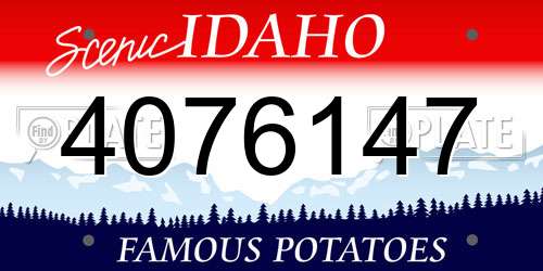 4076147 Idaho License Plate