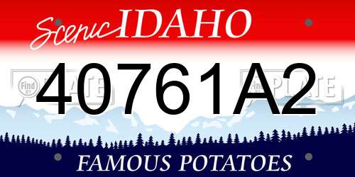 40761A2 Idaho License Plate