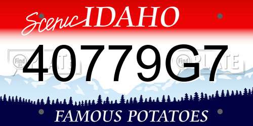 40779G7 Idaho License Plate