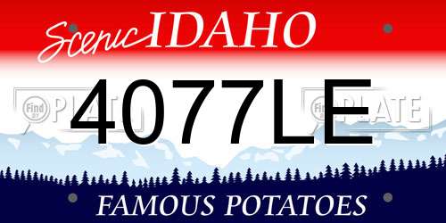 4077LE Idaho License Plate