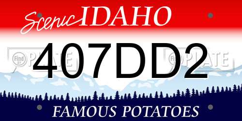 407DD2 Idaho License Plate