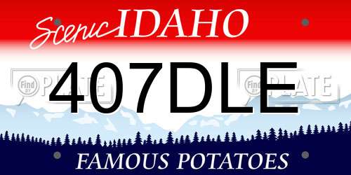 407DLE Idaho License Plate