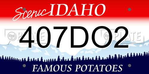 407DO2 Idaho License Plate
