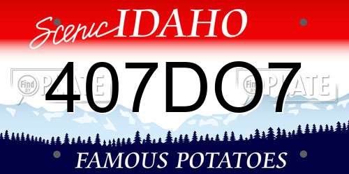 407DO7 Idaho License Plate