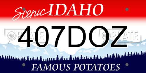 407DOZ Idaho License Plate
