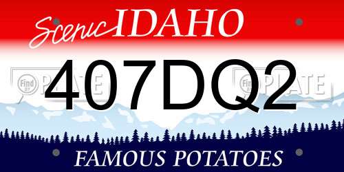 407DQ2 Idaho License Plate