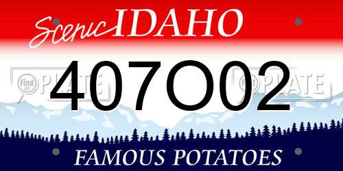 407O02 Idaho License Plate