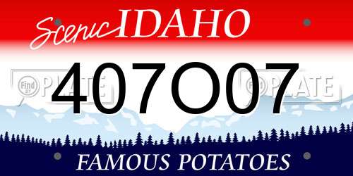 407O07 Idaho License Plate