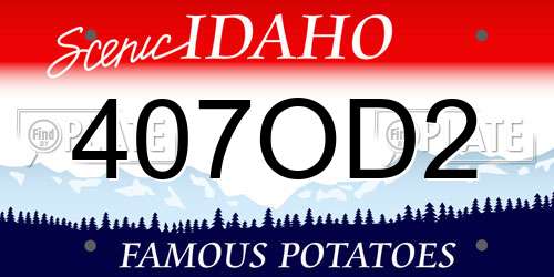 407OD2 Idaho License Plate