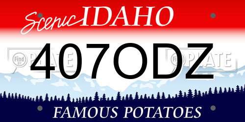 407ODZ Idaho License Plate