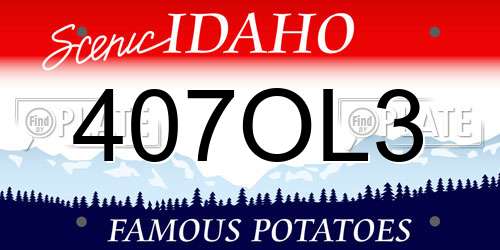 407OL3 Idaho License Plate